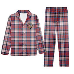 ScotsTee Shop Scottish MacDonald Dress Irish Ancient Crest Tartan Pajama Satin Velvet Flannel Pajama Set