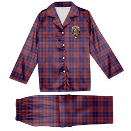 ScotsTee Shop Scottish MacGregor of Glengyle Crest Tartan Pajama Satin Velvet Flannel Pajama Set