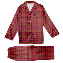 ScotsTee Shop Scottish Lumsden Modern Crest Tartan Pajama Satin Velvet Flannel Pajama Set