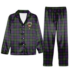 ScotsTee Shop Scottish MacDonald Crest Tartan Pajama Satin Velvet Flannel Pajama Set