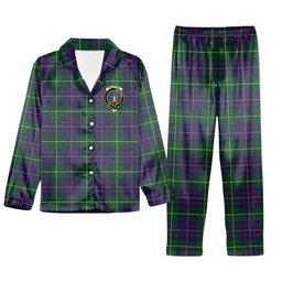 ScotsTee Shop Scottish MacIntyre Inglis Crest Tartan Pajama Satin Velvet Flannel Pajama Set