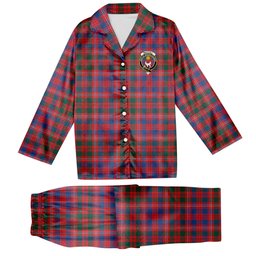 ScotsTee Shop Scottish MacColl Hunting Modern Crest Tartan Pajama Satin Velvet Flannel Pajama Set