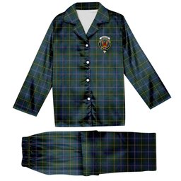 ScotsTee Shop Scottish Johnston Diana Hunting Crest Tartan Pajama Satin Velvet Flannel Pajama Set