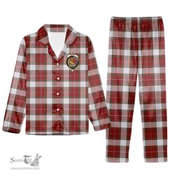 ScotsTee Shop Scottish MacFie Dress Ancient Crest Tartan Pajama Satin Velvet Flannel Pajama Set