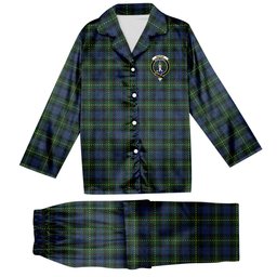 ScotsTee Shop Scottish MacKay Bonner Crest Tartan Pajama Satin Velvet Flannel Pajama Set