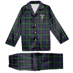 ScotsTee Shop Scottish MacCallum Crest Tartan Pajama Satin Velvet Flannel Pajama Set