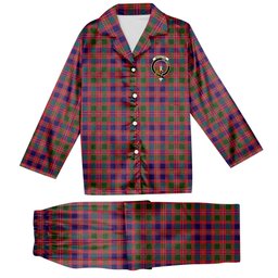 ScotsTee Shop Scottish MacIntyre Modern Crest Tartan Pajama Satin Velvet Flannel Pajama Set