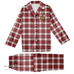 ScotsTee Shop Scottish MacFie Dress Modern Crest Tartan Pajama Satin Velvet Flannel Pajama Set
