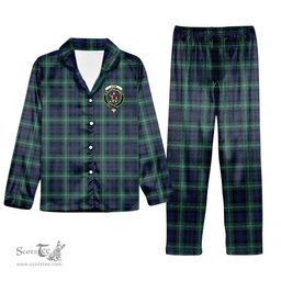 ScotsTee Shop Scottish Lyon Modern Crest Tartan Pajama Satin Velvet Flannel Pajama Set