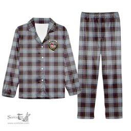 ScotsTee Shop Scottish MacDonald Dress 3 Crest Tartan Pajama Satin Velvet Flannel Pajama Set