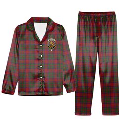 ScotsTee Shop Scottish MacKintosh Crest Tartan Pajama Satin Velvet Flannel Pajama Set