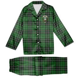 ScotsTee Shop Scottish MacLean of Duart Hunting Ancient Crest Tartan Pajama Satin Velvet Flannel Pajama Set