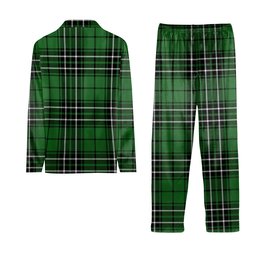 ScotsTee Shop Scottish MacLean of Duart Hunting Ancient Crest Tartan Pajama Satin Velvet Flannel Pajama Set