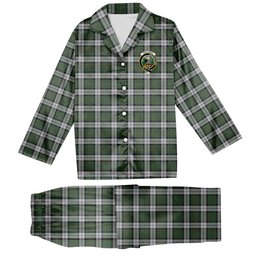 ScotsTee Shop Scottish MacLaren Dress Crest Tartan Pajama Satin Velvet Flannel Pajama Set