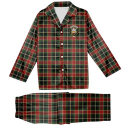 ScotsTee Shop Scottish MacLachlan 3 Crest Tartan Pajama Satin Velvet Flannel Pajama Set