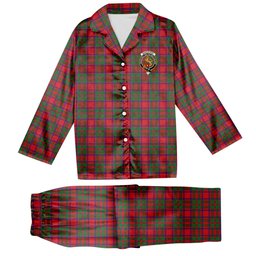 ScotsTee Shop Scottish MacKintosh Modern Crest Tartan Pajama Satin Velvet Flannel Pajama Set