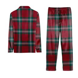 ScotsTee Shop Scottish MacLaine of Loch Buie Modern Crest Tartan Pajama Satin Velvet Flannel Pajama Set