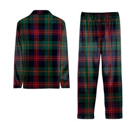 ScotsTee Shop Scottish MacLennan Modern Crest Tartan Pajama Satin Velvet Flannel Pajama Set