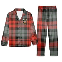 ScotsTee Shop Scottish MacLachlan Weathered Crest Tartan Pajama Satin Velvet Flannel Pajama Set