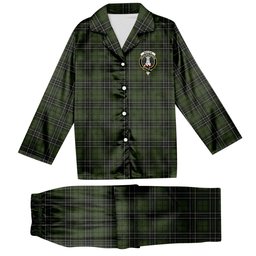 ScotsTee Shop Scottish MacLean Hunting Crest Tartan Pajama Satin Velvet Flannel Pajama Set