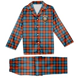 ScotsTee Shop Scottish MacLachlan Ancient Crest Tartan Pajama Satin Velvet Flannel Pajama Set