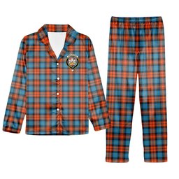 ScotsTee Shop Scottish MacLachlan Ancient Crest Tartan Pajama Satin Velvet Flannel Pajama Set