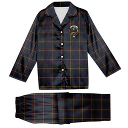ScotsTee Shop Scottish MacLaine of Lochbuie Hunting Crest Tartan Pajama Satin Velvet Flannel Pajama Set