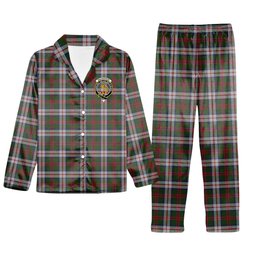 ScotsTee Shop Scottish MacKintosh Dress Scott Adie Crest Tartan Pajama Satin Velvet Flannel Pajama Set