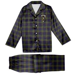 ScotsTee Shop Scottish MacLellan Crest Tartan Pajama Satin Velvet Flannel Pajama Set