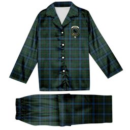 ScotsTee Shop Scottish Mackie Crest Tartan Pajama Satin Velvet Flannel Pajama Set