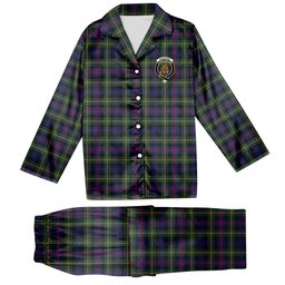 ScotsTee Shop Scottish MacKenzie Morgan Crest Tartan Pajama Satin Velvet Flannel Pajama Set