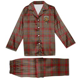 ScotsTee Shop Scottish MacKintosh 8 Crest Tartan Pajama Satin Velvet Flannel Pajama Set