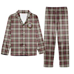 ScotsTee Shop Scottish MacLean Dress Crest Tartan Pajama Satin Velvet Flannel Pajama Set