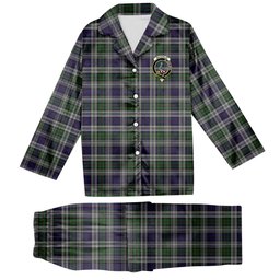 ScotsTee Shop Scottish MacKinlay Dress Crest Tartan Pajama Satin Velvet Flannel Pajama Set