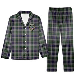 ScotsTee Shop Scottish MacKinlay Dress Crest Tartan Pajama Satin Velvet Flannel Pajama Set