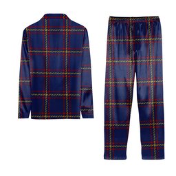 ScotsTee Shop Scottish MacLaine of Lochbuie Crest Tartan Pajama Satin Velvet Flannel Pajama Set