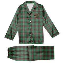 ScotsTee Shop Scottish MacKinnon Hunting Ancient Crest Tartan Pajama Satin Velvet Flannel Pajama Set