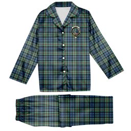 ScotsTee Shop Scottish MacKinlay Ancient Crest Tartan Pajama Satin Velvet Flannel Pajama Set