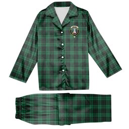 ScotsTee Shop Scottish MacLean Hunting Ancient Crest Tartan Pajama Satin Velvet Flannel Pajama Set