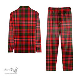 ScotsTee Shop Scottish MacKinnon Modern Crest Tartan Pajama Satin Velvet Flannel Pajama Set