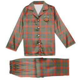 ScotsTee Shop Scottish MacKintosh Ancient Crest Tartan Pajama Satin Velvet Flannel Pajama Set