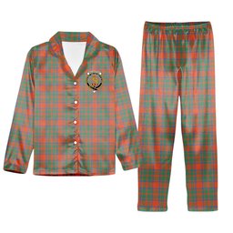 ScotsTee Shop Scottish MacKintosh Ancient Crest Tartan Pajama Satin Velvet Flannel Pajama Set