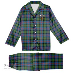 ScotsTee Shop Scottish MacLennan Ancient Crest Tartan Pajama Satin Velvet Flannel Pajama Set