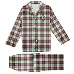 ScotsTee Shop Scottish MacLean Dress Ancient Crest Tartan Pajama Satin Velvet Flannel Pajama Set
