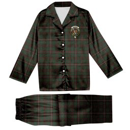 ScotsTee Shop Scottish MacKinnon Hunting 3 Crest Tartan Pajama Satin Velvet Flannel Pajama Set