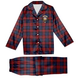 ScotsTee Shop Scottish MacLachlan 2 Crest Tartan Pajama Satin Velvet Flannel Pajama Set