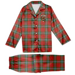 ScotsTee Shop Scottish MacLaine of Loch Buie Ancient Crest Tartan Pajama Satin Velvet Flannel Pajama Set