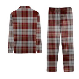 ScotsTee Shop Scottish MacPherson Dress Burgundy Dance Crest Tartan Pajama Satin Velvet Flannel Pajama Set