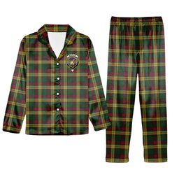 ScotsTee Shop Scottish MacMillan Ancient Crest Tartan Pajama Satin Velvet Flannel Pajama Set