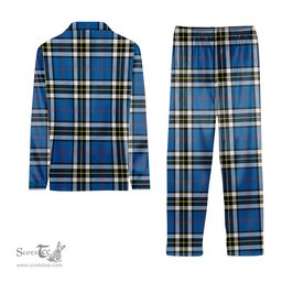 ScotsTee Shop Scottish MacTavish Dress Modern Crest Tartan Pajama Satin Velvet Flannel Pajama Set